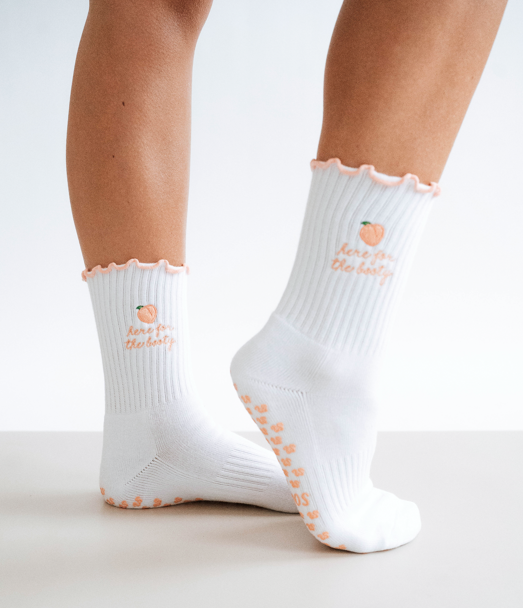 Here For The Booty Grip Socks